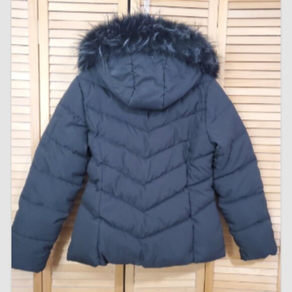 SHEIN Black Hooded Puffer Coat Size XL - Picture 4 of 8